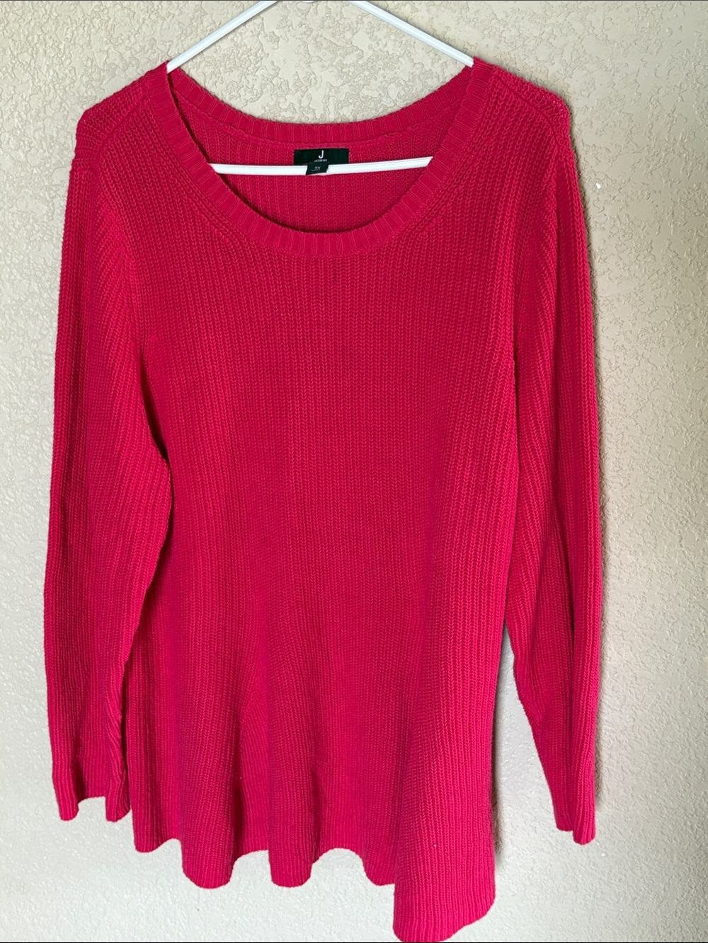 Jason Wu Scoop Neck Knit Sweater in Bright Pink